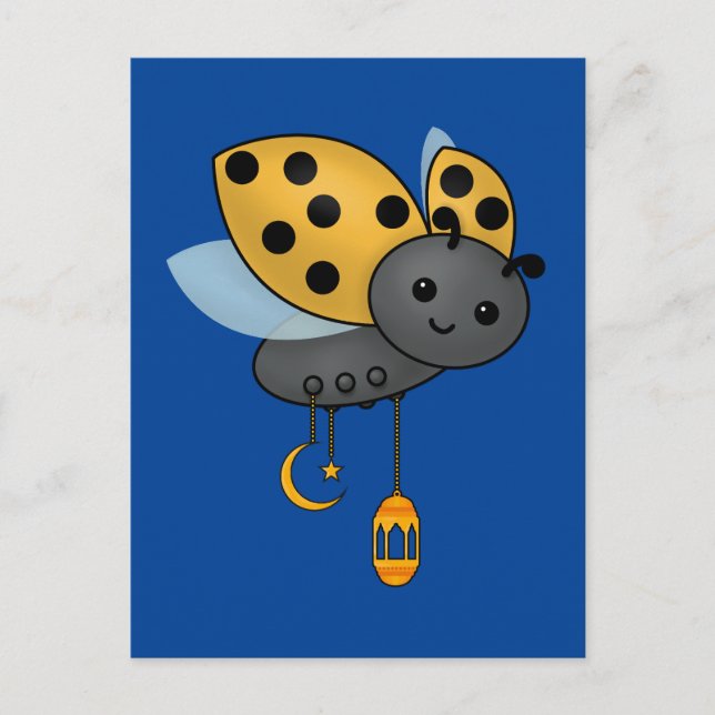 Postal Faroles de Ramadan Ladybug (Anverso)