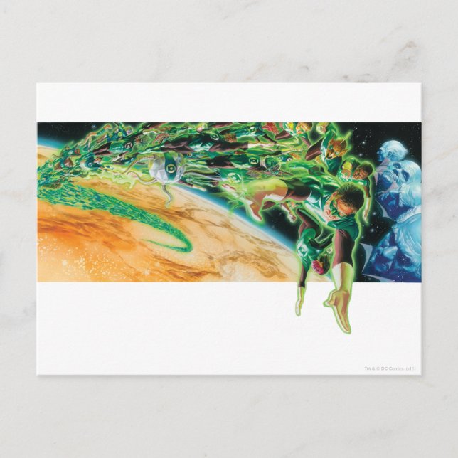 Postal Faroles verdes vuelan en el espacio (Anverso)