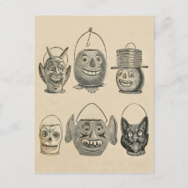 Postal Faros de avispaje de gato negro Jack O' Lantern