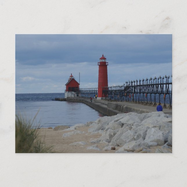 Postal Faros de Grand Haven (Anverso)