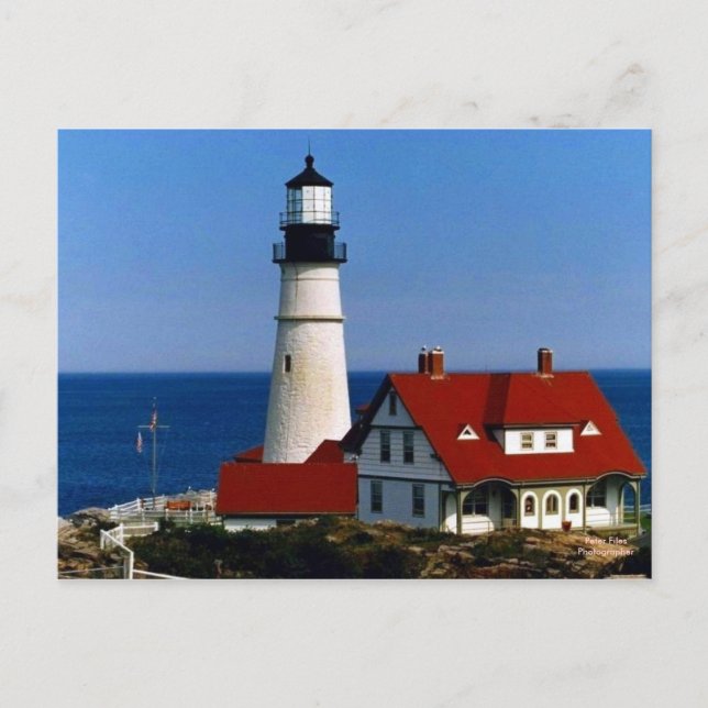 Postal Faros de Portland (Anverso)