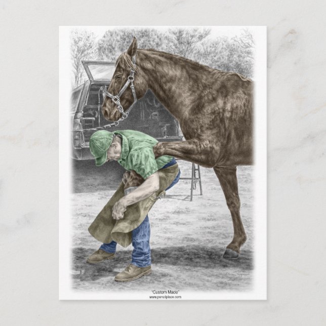 Postal Farrier Blacksmith Shoeing Horse (Anverso)