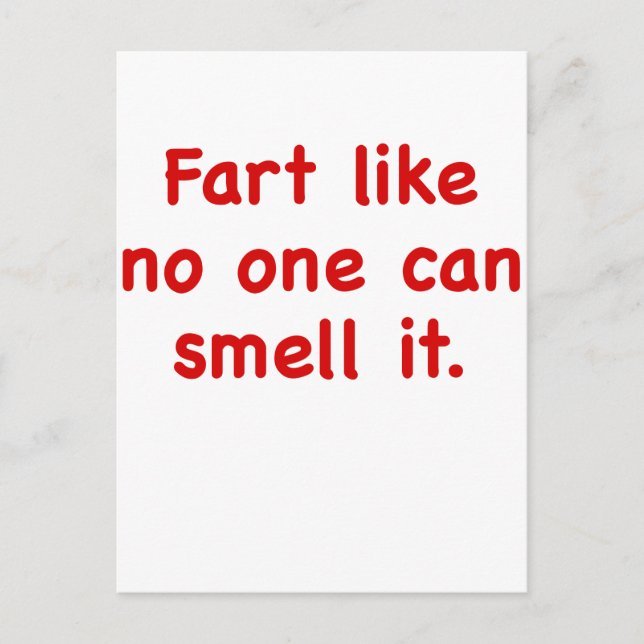 Postal Fart como si nadie pudiera olerlo (Anverso)
