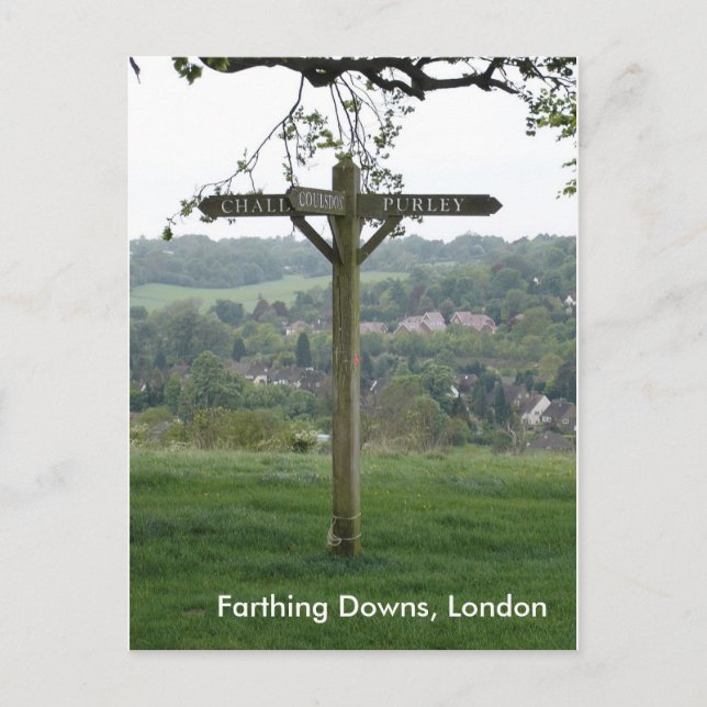 Postal Farthing Downs Signpost, Londres (Anverso)