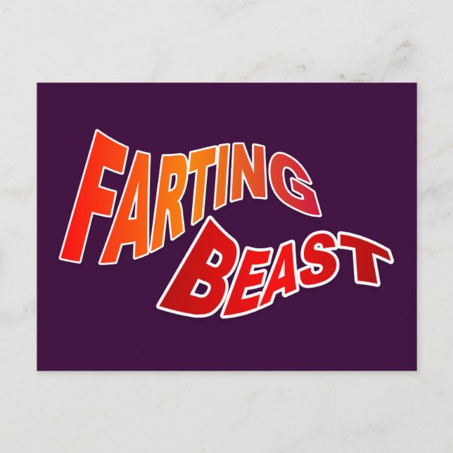 Postal FARTING BEAST - humor de insinuación divertidísimo (Anverso)