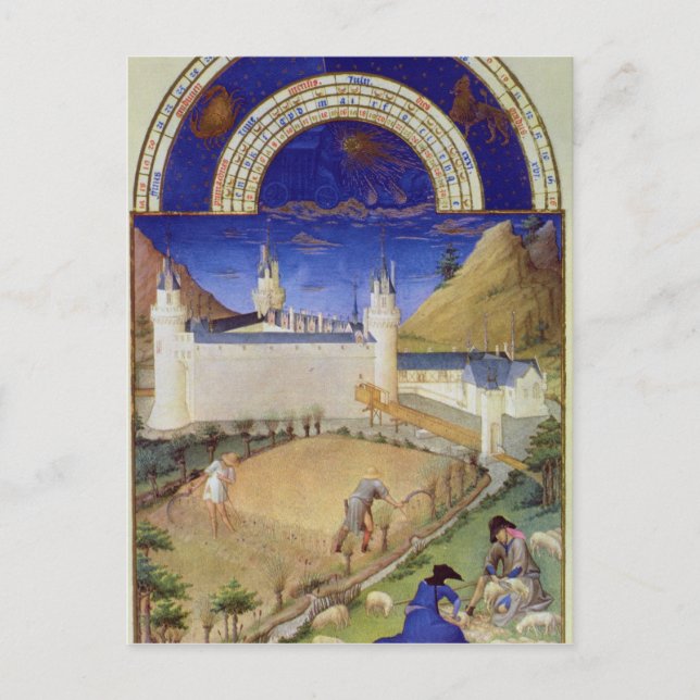 Postal Fascimile de julio: Cosecha y oveja (Anverso)