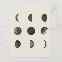 Fases de la acuarela lunar de la luna