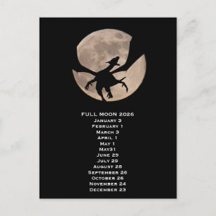 Postal Fases de Luna Llena de Dragón 2026