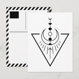 Postal fases emergentes de la luna solar