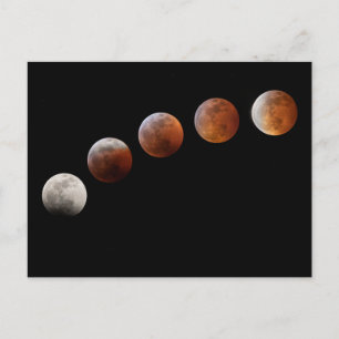 Postal Fases plenas de la luna Eclipse total de luna   Co