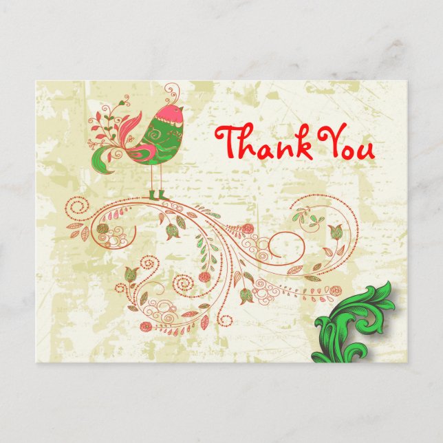 Postal Fashion floral retro elegante de Guay (Anverso)