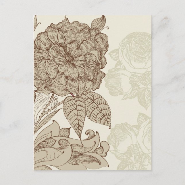 Postal Fashion floral retro elegante de Guay (Anverso)
