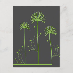 Postal Fashion floral retro elegante de Guay