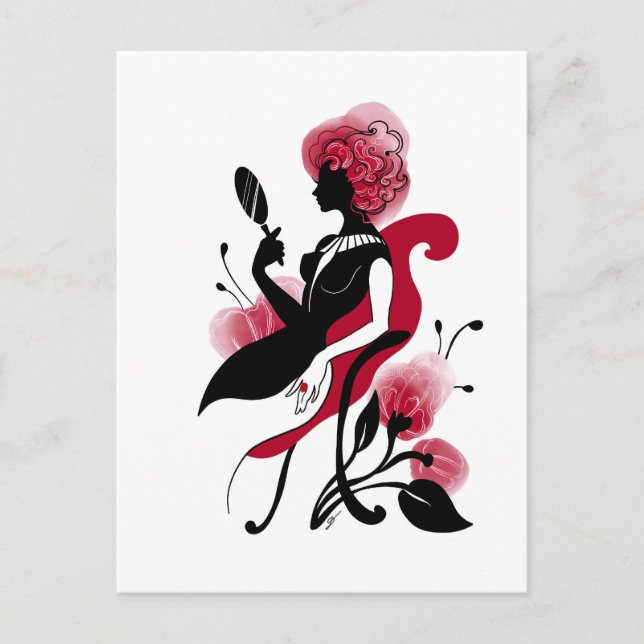 Postal Fashion glamour beautiful graphic illustration (Anverso)