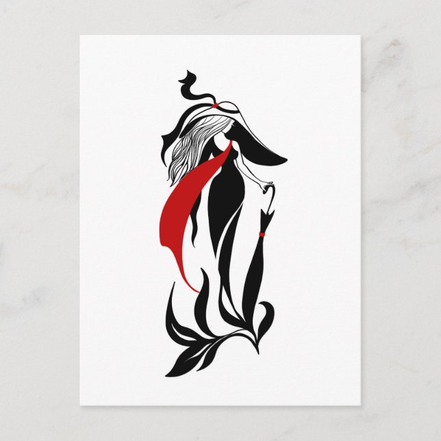 Postal Fashion glamour beautiful graphic illustration (Anverso)