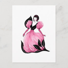 Postal Fashion glamour beautiful watercolor illustration