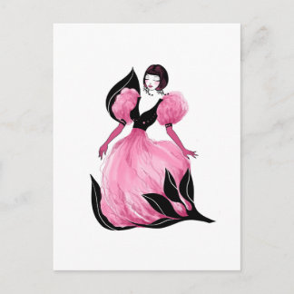 Postal Fashion glamour beautiful watercolor illustration