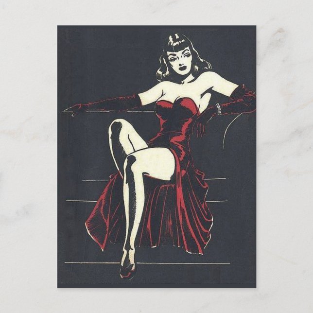 Postal Fatale femme de los años 1940 (Anverso)