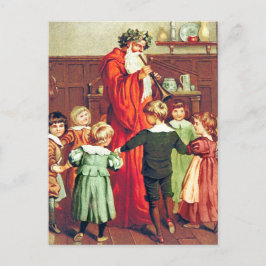 Postal Father Christmas Blowing The Horn