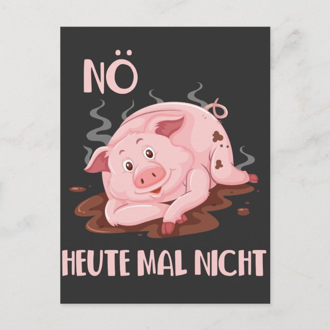 Postal Faules Schwein Keine Lust Schweinchen Bauernhof (Anverso)