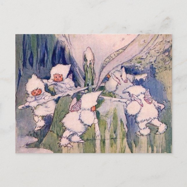 Postal Fauna de nieve haciendo nieve (Anverso)