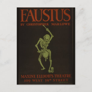Postal Faustus Poster Vintage Retro Skeleton