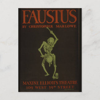 Postal Faustus Poster Vintage Retro Skeleton