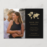 Faux Gold Destination Wedding Photo Save the Date