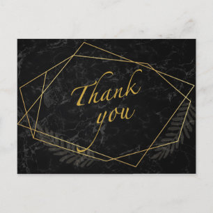 Postal Faux Marble Geometric Gracias Postcard