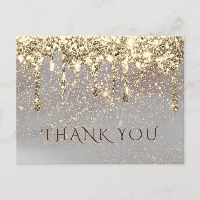 Postal faux sparkle gracias (Anverso)