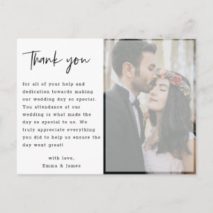 Postal Faux Vellum Hand Lettered Photo Boda Gracias