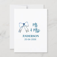 Favor de boda con lazo azul verde con nombre y fec