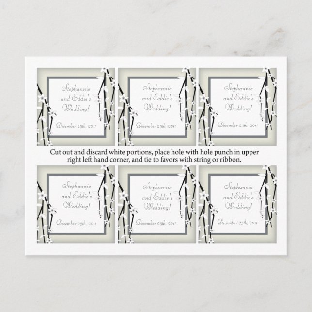 Postal Favor Tags Winter Blossom (Anverso)