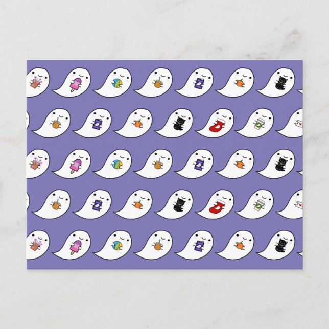 Postal Favoritos del fantasma de Kawaii (Anverso)
