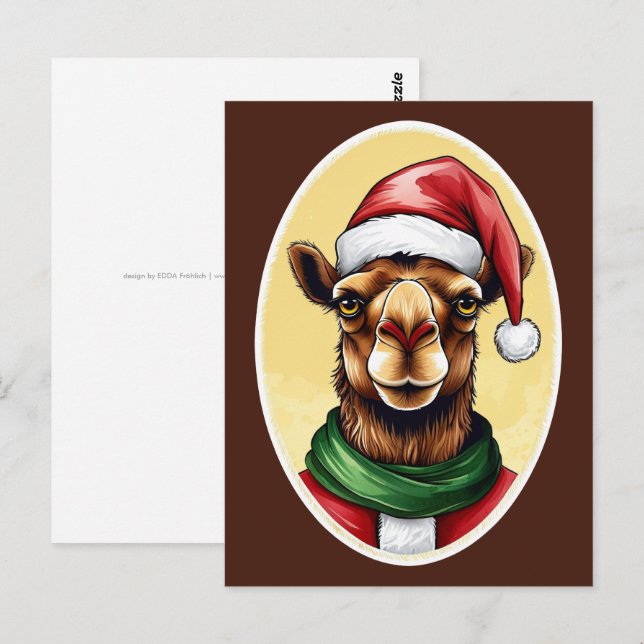 Postal Favoritos divertidos de animales de Navidad - Came (Anverso / Reverso)