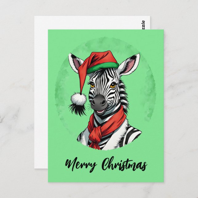 Postal Favoritos divertidos de animales en Navidad - Cebr (Anverso / Reverso)