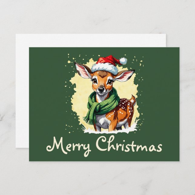 Postal Favoritos divertidos de animales en Navidad - Cria (Anverso / Reverso)