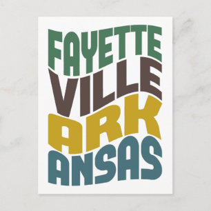Postal Fayetteville Arkansas Retro Wave