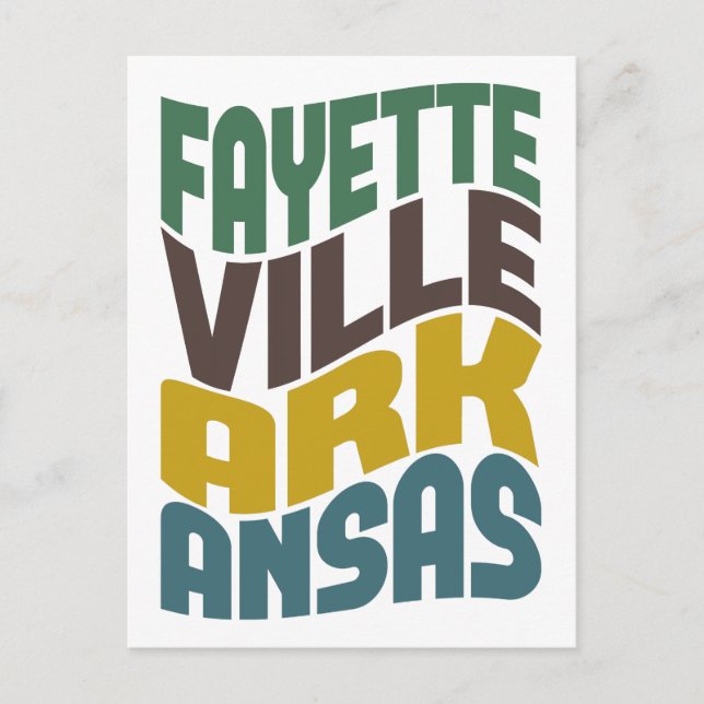 Postal Fayetteville Arkansas Retro Wave (Anverso)