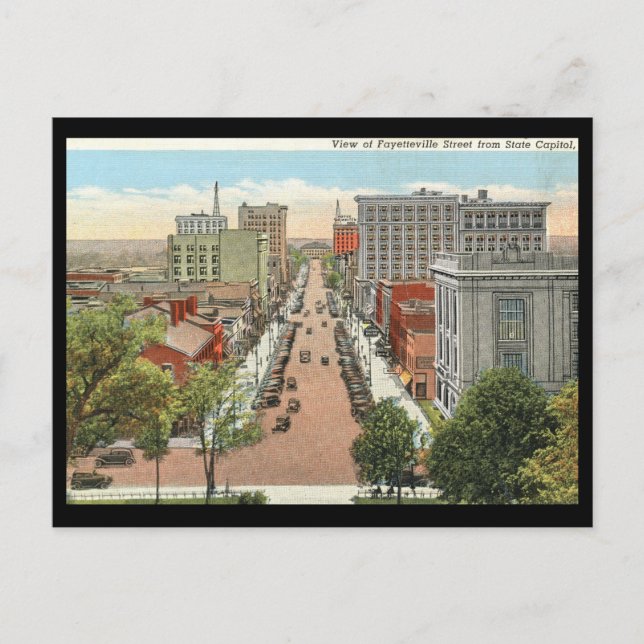 Postal Fayetteville St., Raleigh, NC Vintage (Anverso)