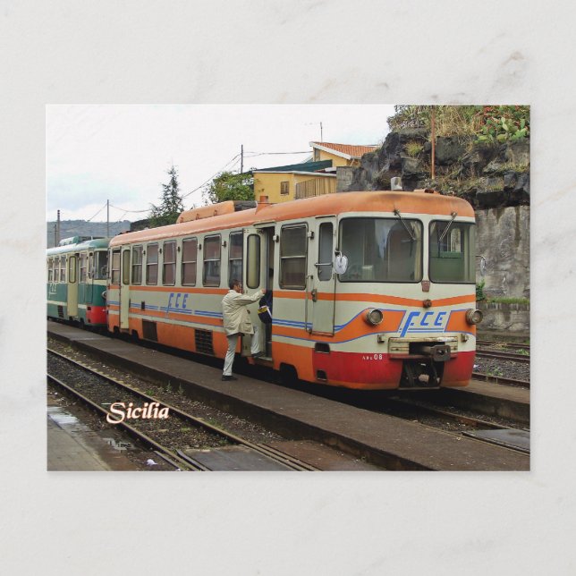 Postal FCE Ferrovie Circum Etnea en Bronté (Anverso)