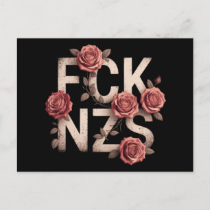 Postal FCK NZS Floral Contra la Derecha No Nazis Lgbtq+