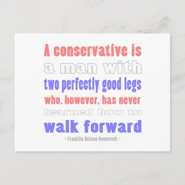 Postal FDR Define a los Conservadores (Anverso)