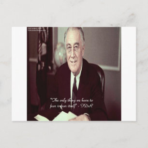 Postal FDR y la cita "Nada que temer"