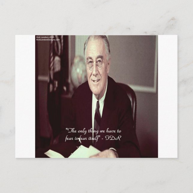 Postal FDR y la cita "Nada que temer" (Anverso)