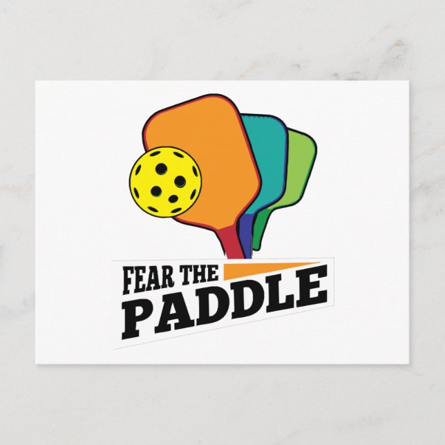 Postal Fear the Paddle Funny Pickleball Picklballs and Pi (Anverso)