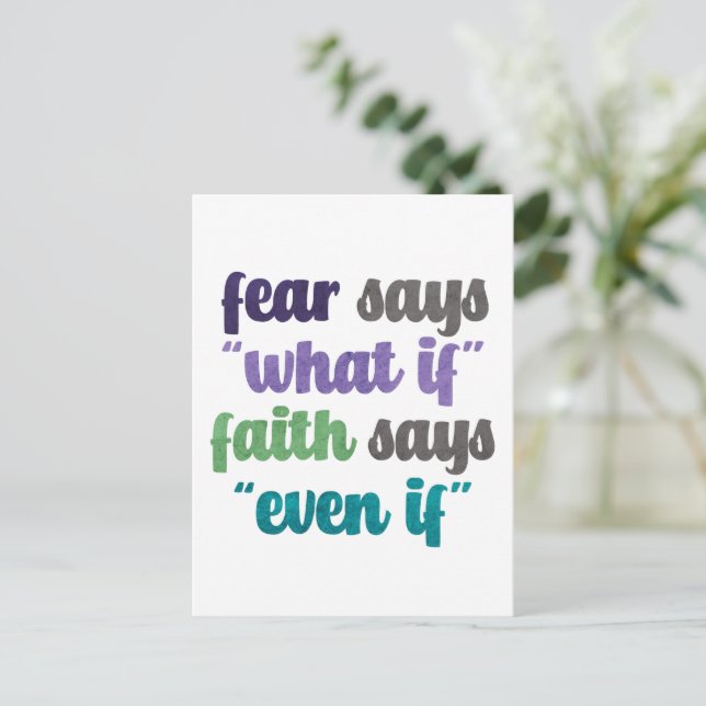 Postal Fear versus Faith Quote (Anverso de pie)