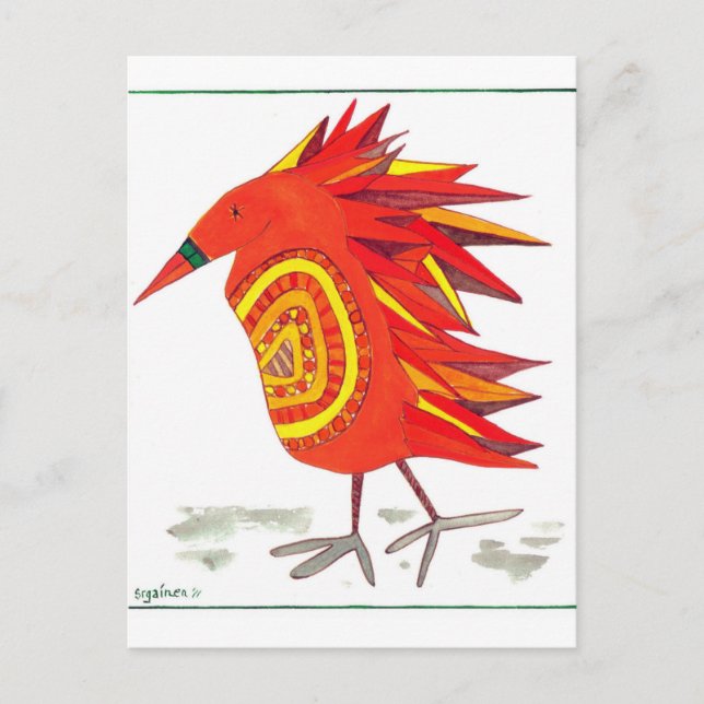 Postal Feather Bessie Bird Post Card (Anverso)