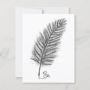 Postal Feather Quill la voz de los pensamientos y emocion