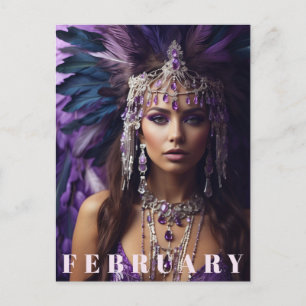 Postal *~* FEBRERO AP53 Cumpleaños AMETHYST Boho